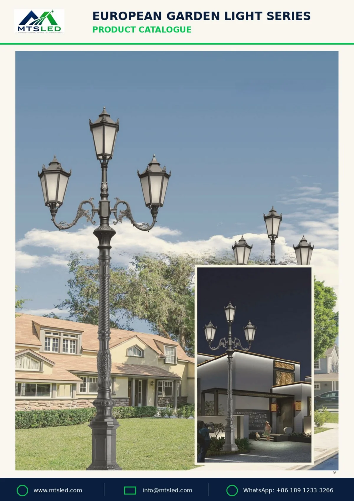 European Garden Light — Double-Head