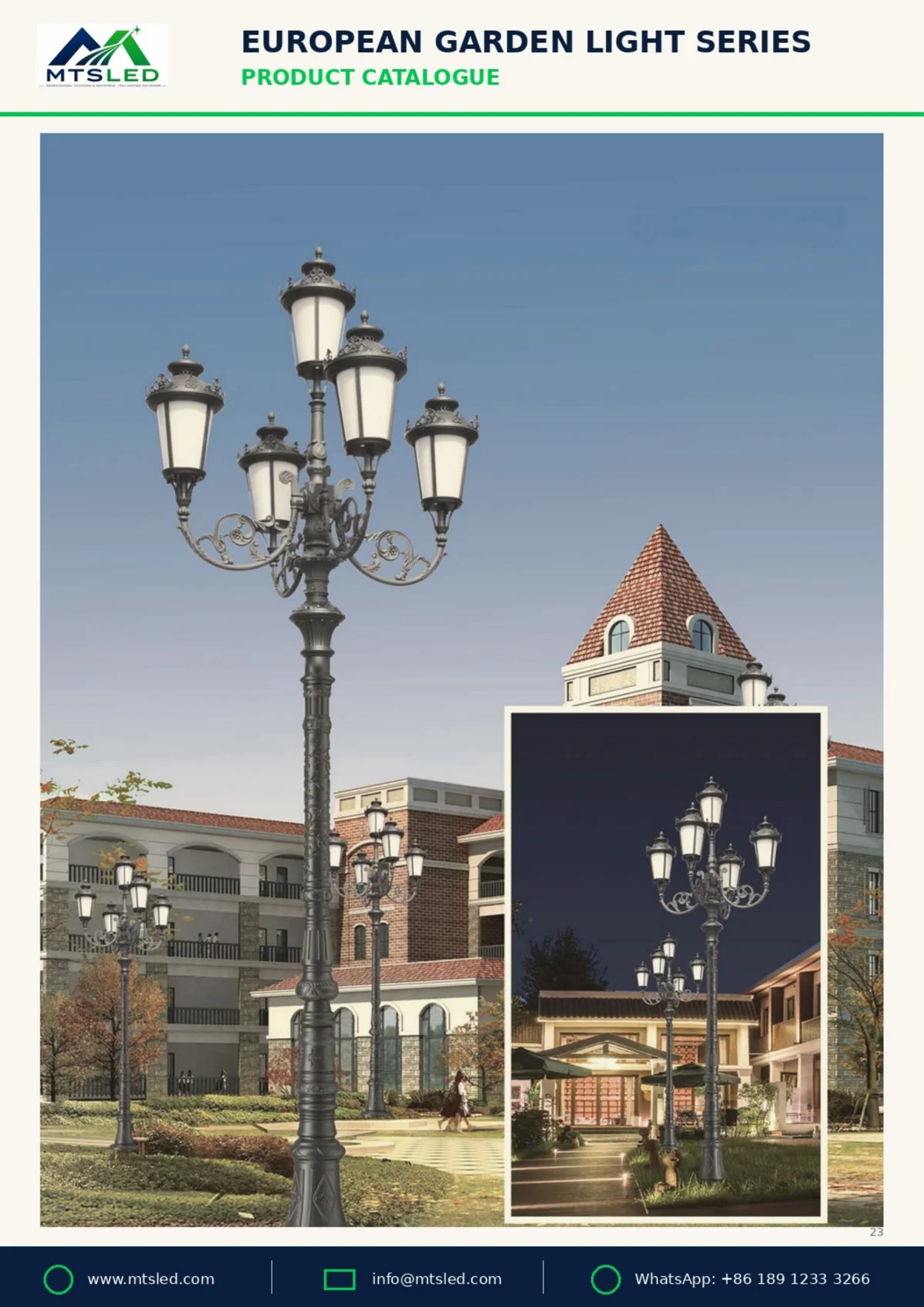 European Garden Light — Hexagonal Lantern
